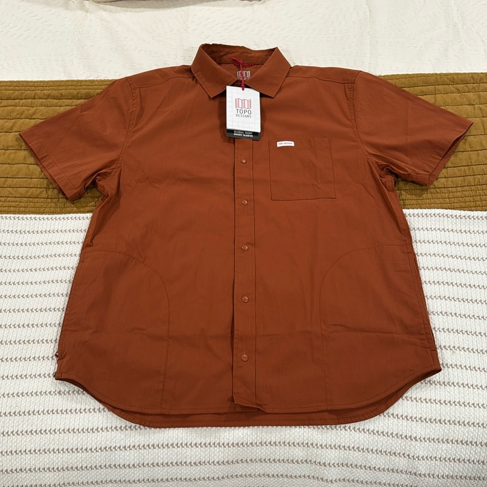 Topo Designs Global Shirt NWT Medium Terracotta Burn Orange